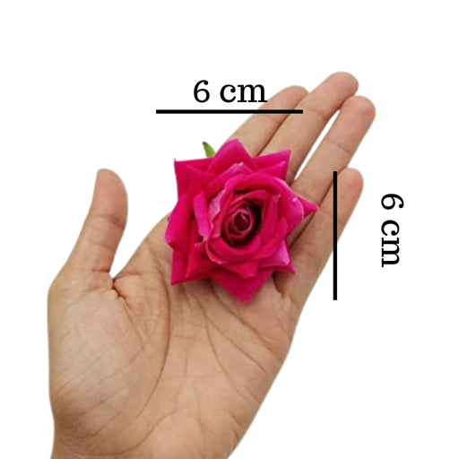 SATYAM KRAFT 12 Pcs Artificial Rose Velvet Flower for Puja Decoration, Gifting, Home, Garden, Bedroom, Balcony, Living Room, Restaurant Decoration and Craft (6 cm)