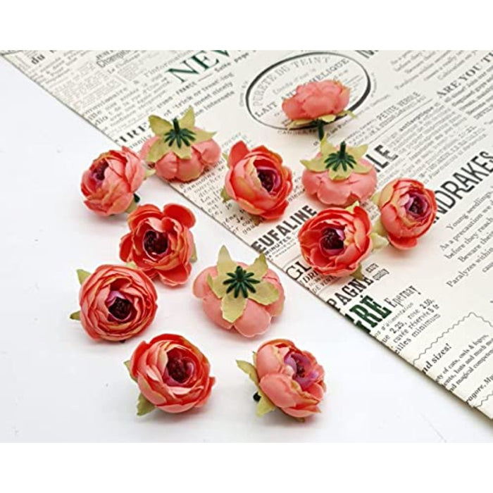 12 pcs Artificial Peony Head Rose Flowers, 4 cm.