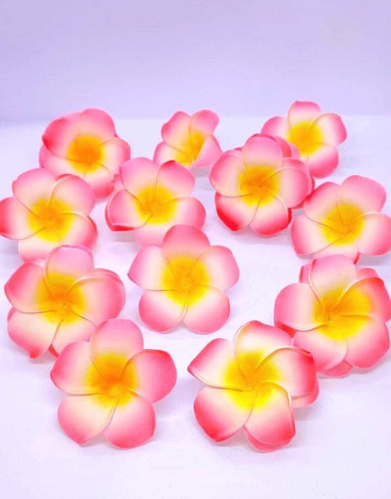 SATYAM KRAFT 12 Pcs Hawaii Artificial Flowers for Perfect for Home Decoration, Pooja thali, Festival and Events Decoration, Jewellery Making Art and Craft (Pack of 12)  (6 cm)