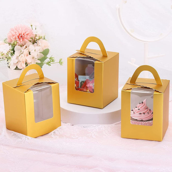 20 Pcs Decorative Folding Paper Gift Boxes With Window For Gifting Chocolates, Dryfruits Items - Fancy Decorative packaging In Marriage Pooja Function Packing