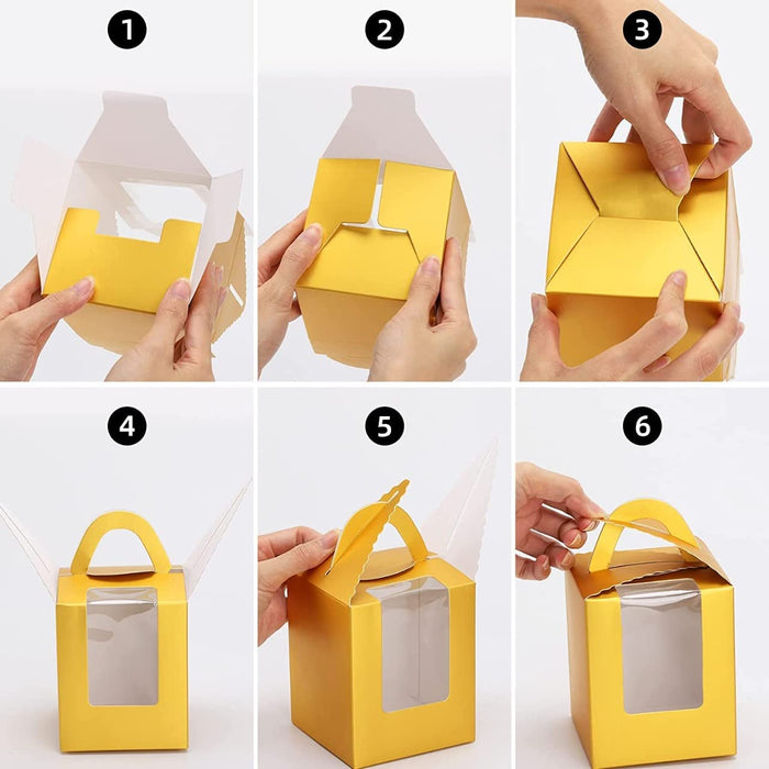 SATYAM KRAFT 20 Pcs Decorative Folding Paper Gift Boxes With Window For Gifting Chocolates Dryfruits Items Fancy Decorative packaging In Marriage