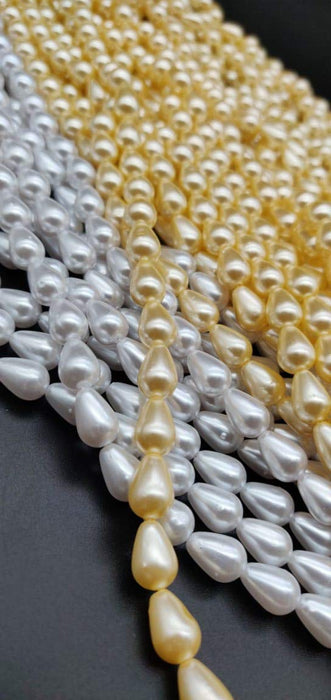 moti 1200 PCS 8 mm Drop Shape Pearl, Crafts Pearl Beads for Beading DIY Jewellery (Off White)