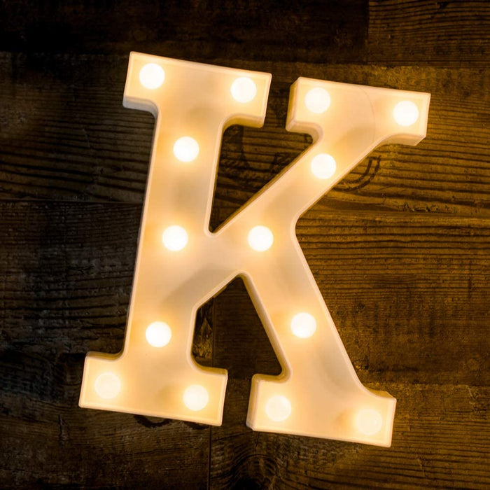 22 cm Marquee Alphabet Shaped Led Light for Home Decoration and Wall Lamp, White, 1 Piece