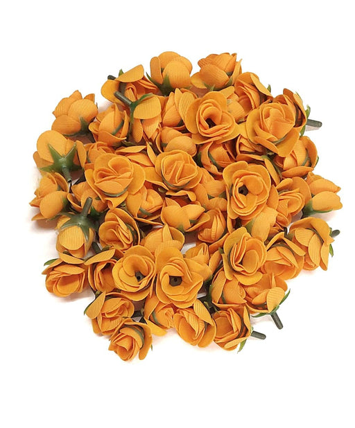 SATYAM KRAFT 24 Pcs Small Beautiful stemless Artificial Flowers Roses for Decorating Purposes and DIY, Crafting, Home Decor, Festival, Pooja Room, Diwali Decoration, Potpourri