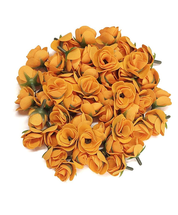 24 Pcs Small Beautiful stemless Artificial Flowers Roses for Decorating Purposes and DIY, Crafting, Home Decor, Festival, Pooja Room, Diwali Decoration, Potpourri