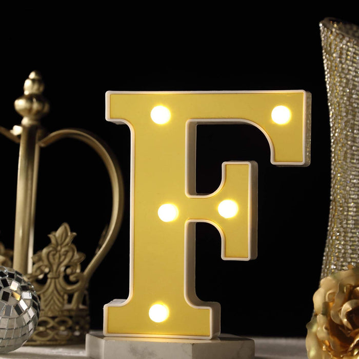 Marquee Alphabet Shaped Led Light - Asthetic Decorations Letter Light for Romantic Gift, Bedroom, Table, Home Decoration, Night Light Lamp (Golden, 1 Piece) (Letters)
