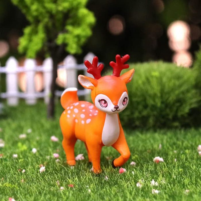 1 Set Deer Miniature Multiuse as Home-Garden Decorations, Cake Topper, Toys, Showpieces, Table Topper, Gift Item (4 Pieces)