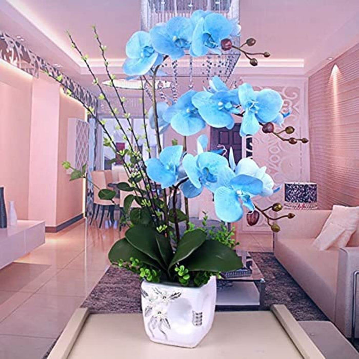 SATYAM KRAFT 3 Pcs Artificial Gladiolus Mix Orchid Flower For Gifting, Home, Bedroom, Garden, Balcony, Office Corner, Living Room,Restaurant Centerpieces Decoration and Craft (Without Vase Pot)
