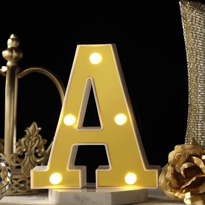 Marquee Alphabet Shaped Led Light - Asthetic Decorations Letter Light for Romantic Gift, Bedroom, Table, Home Decoration, Night Light Lamp (Golden, 1 Piece) (Letters)