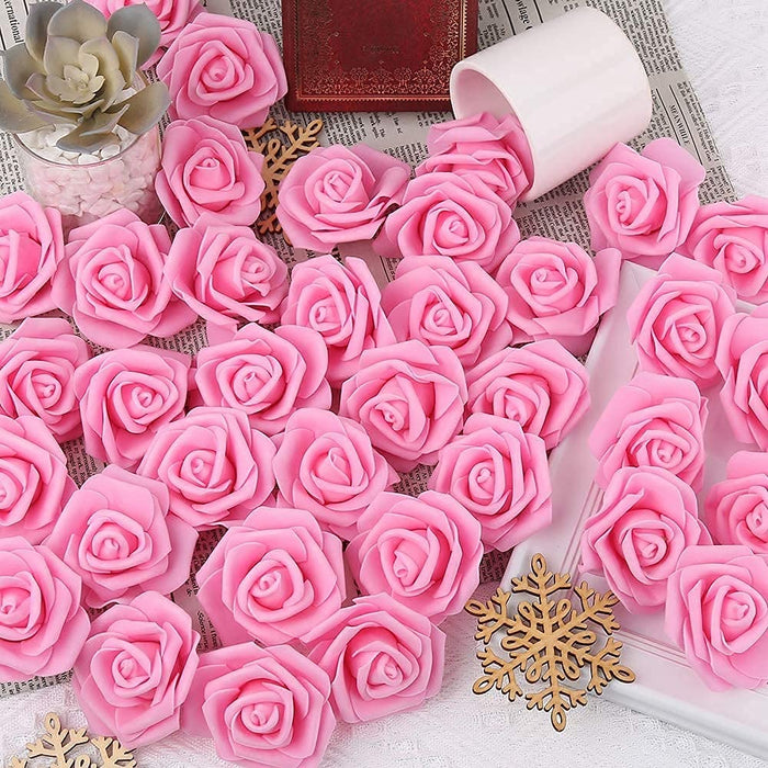 SATYAM KRAFT 12 Pcs Artificial Floating Rose Foam Big Fake Beach Water Flowers, Pooja Thali, Festival and Events, Home, Table, Badroom, Pooja room, Diwali decoration items and Diy Craft (12 Pieces)