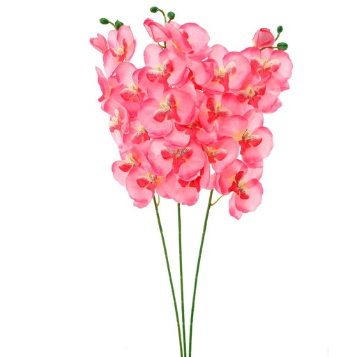3 Pcs Artificial Gladiolus Mix Orchid Flower For Gifting, Home, Bedroom, Garden, Balcony, Office Corner, Living Room,Restaurant Centerpieces Decoration and Craft (Without Vase Pot)