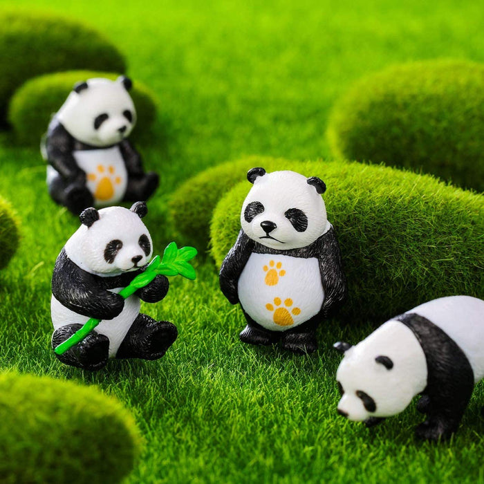 Panda Miniature Set for Unique Gift, Home, Bedroom, Living Room, Office, Restaurant, Christmas Decoration (4 Piece)