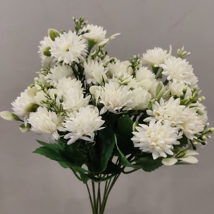 1 Bunch Artificial Chrysanthemum Small Flowers for Home, Office, Bedroom, Balcony, Living Room Decoration and Craft - Without Vase Pot (Pack of 1)