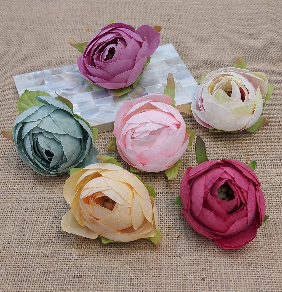 12 Pcs Camellia Flower Heads Rose Flowers for Home Decoration, Gift, Mandir Pooja Table, Cake Decor, Bouquet Making, Backdrop, DIY Art Craft (7 cm, Pack of 12)