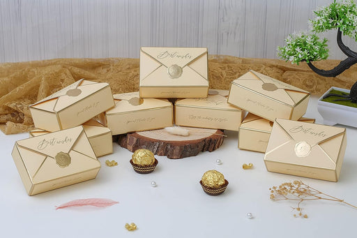 Small Decorative Folding Storage Box for Return Gift, Birthday, Boxes, Perfect for Packing Chocolate, Dry Fruits, and Invitations (Off-White)