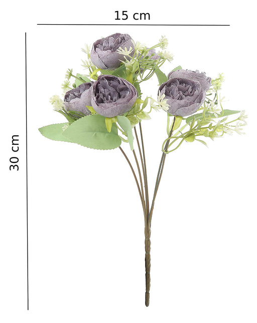 2 Pcs Bunch Artificial Bridal Piano Rose Peony Flower for Gifting, Fake Flowers Sticks Bunch decorative items for home, Office, Room Decorations, Diwali Decoration (Without Vase Pot)