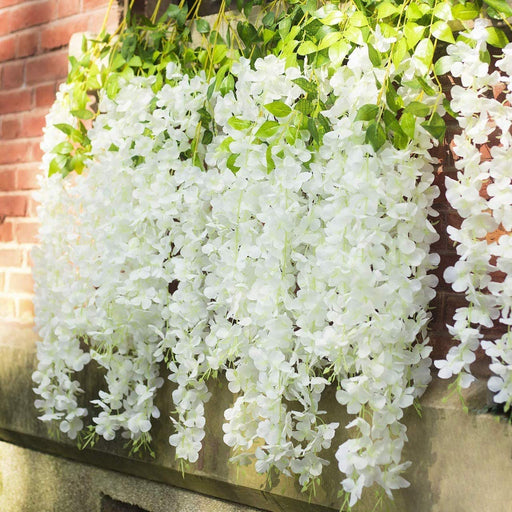 SATYAM KRAFT 12 Pcs Wisteria Artificial Flower for Home Decoration and Craft(Pack of 12, White)
