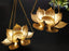 2 Pcs Metal Lotus Candle Holder with Hanging Small Size for Home Decoration Diwali Decoration