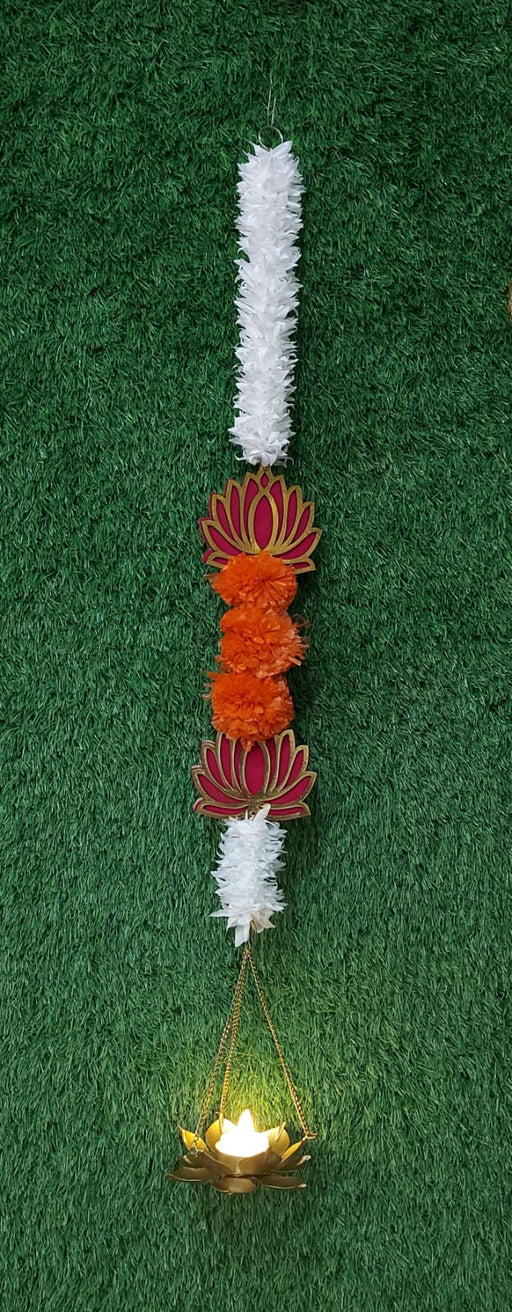 (DESIGN 5) metal lotus gendaphul side hanging -32 inch long